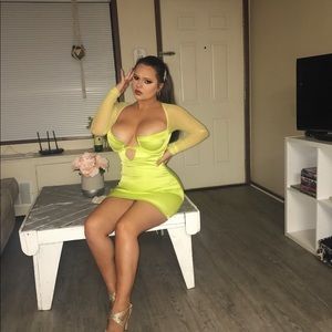 Lime green neon dress